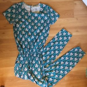 Blue patterned jumpsuit from Winter Water Factory